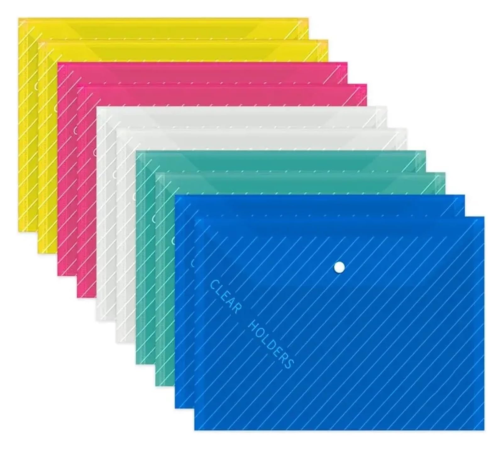 Przezroczysty folder z tworzywa sztucznego, 20 sztuk wielokolorowych plastikowych teczek na dokumenty A4, kopert i przezroczystych zamykanych zatrzask(Mixed)