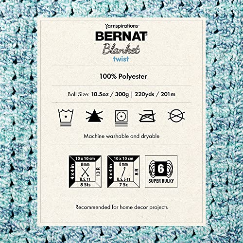 Image of Bernat Blanket Twist Beachcomber Yarn - 2 Pack of 300g /10.5oz - Polyester - 6 Super Bulky - 220 Yards - Knitting /Crochet