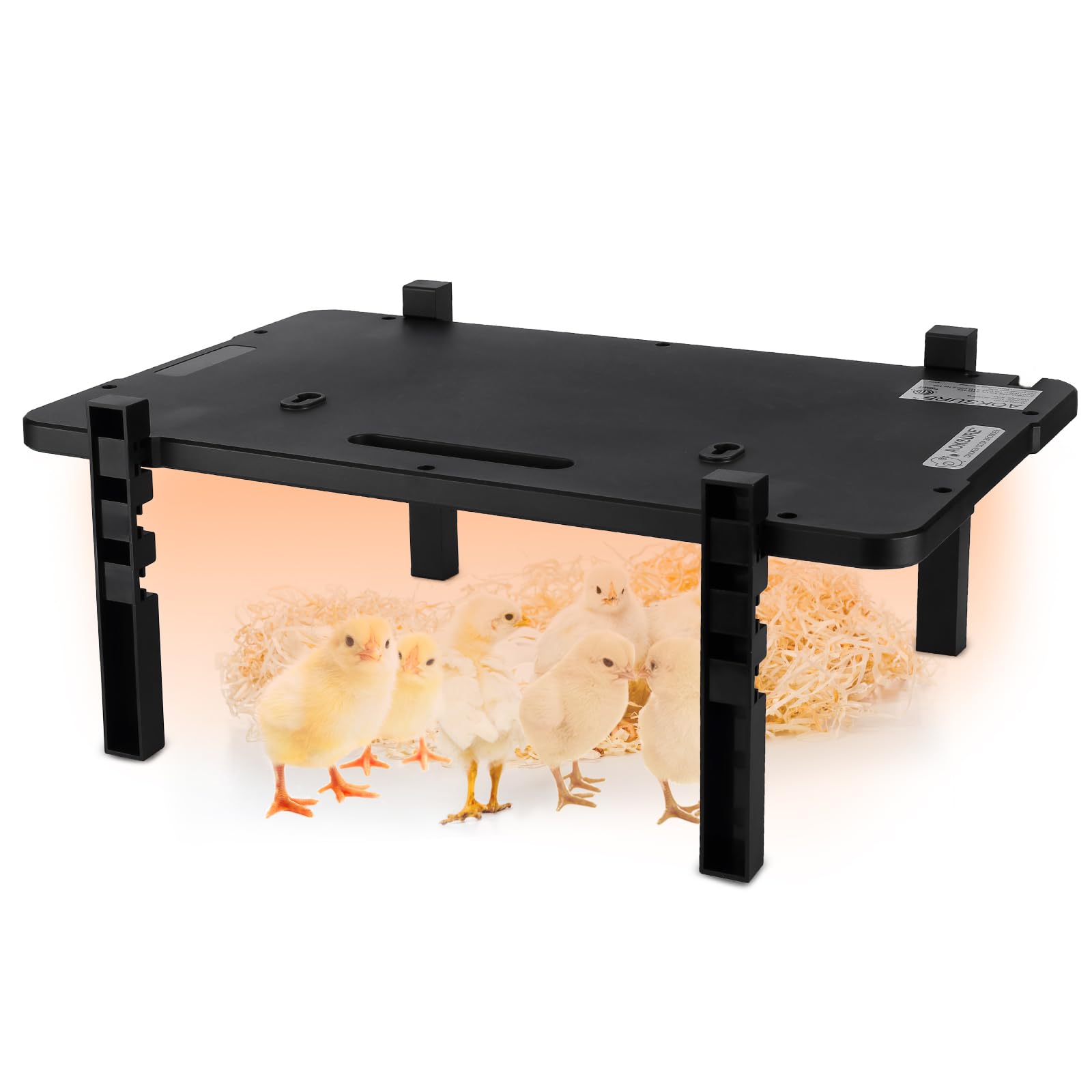 Chick Brooder Heating Plate-AOKSURE 18.9"x12" Brooder Heater for Chicks with Easy Cleaning Brooder Plate and Adjustable Height, Double Protection, and Indicator Light for 25 Chicks, 50 Watts