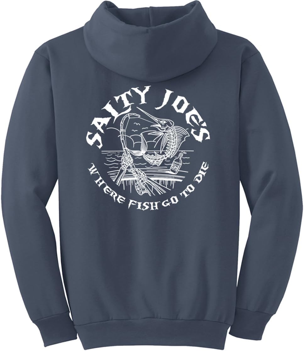 SALTY JOES Men's Rum n' Bones Logo Pullover Hoodie