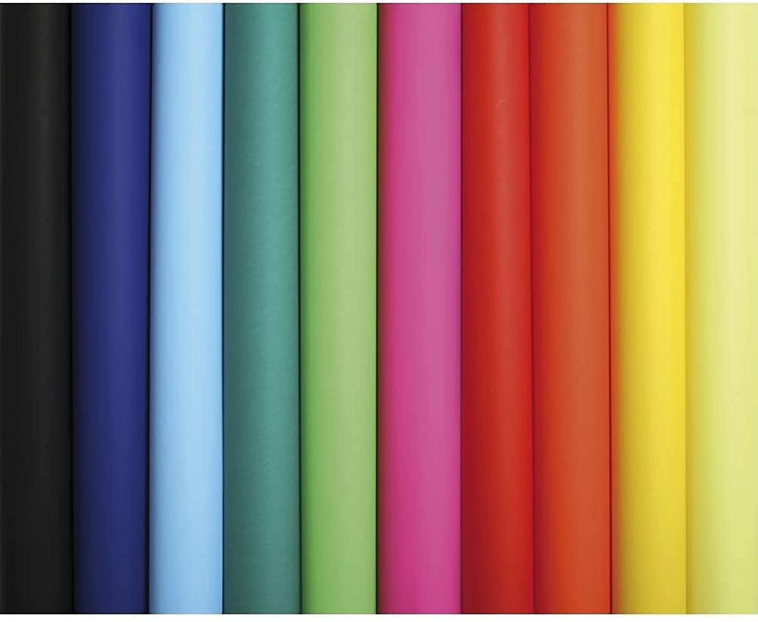 bpa Colored Poster Paper Roll, 50 x 65 cm, 90 g, 12 Sheets - Assorted Colours