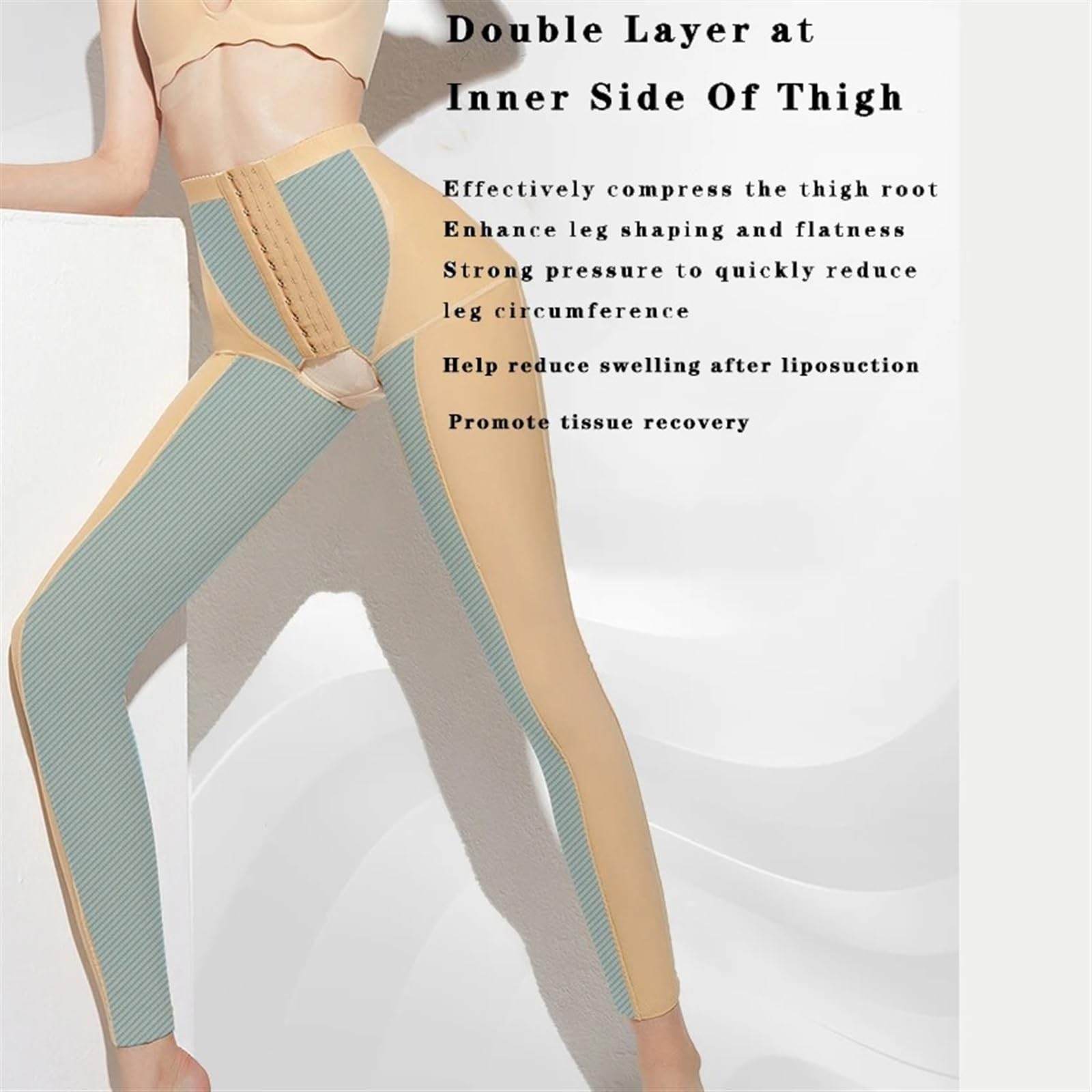HLTYGWX Damskie spodnie Shapewear Liposukcja pooperacyjna Kompresja po porodzie Udo Szczuplejsze udo
