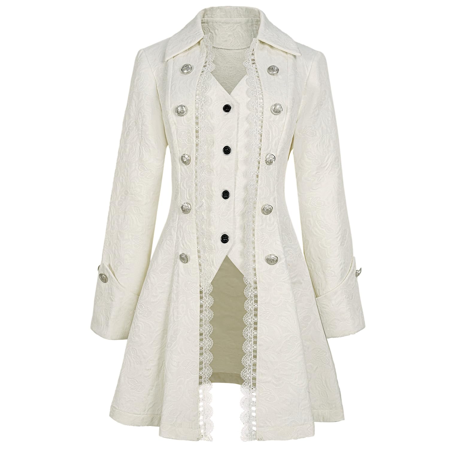 Bvfjqup Women's Steampunk Thin Jacket Gothic Victorian Mid-century Vintage Lace-trimmed jacket