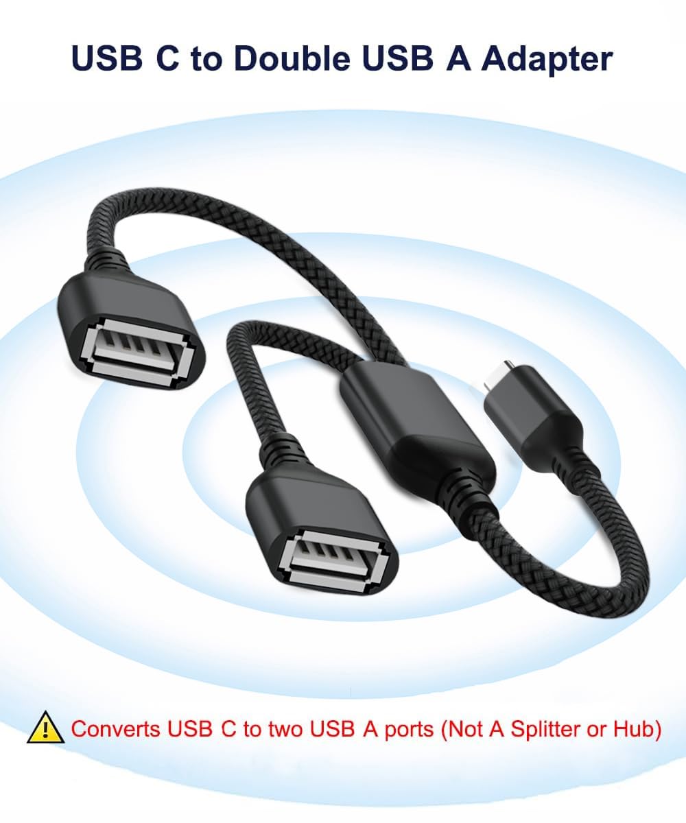 Adaptateur USB-A Mâle Vers Double Port USB-C Femelle RUXELY | Pour Charge Et Transfert De Données (Non Vidéo)