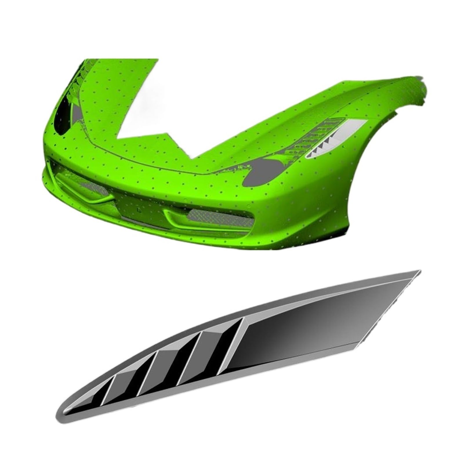 Wymiana przedniego zderzaka kompatybilna z Ferrari 458 Base Coupe 2 Door 2011 2012 2013 Akcesoria samochodowe Części 2PCS, Włókno węglowe Boczne wloty powietrza Siatkowe osłony etui