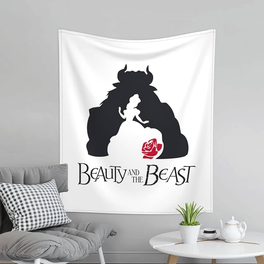 Amazon.co.jp: タペストリー 壁掛け 美女と野獣 背景布 カーテン 壁