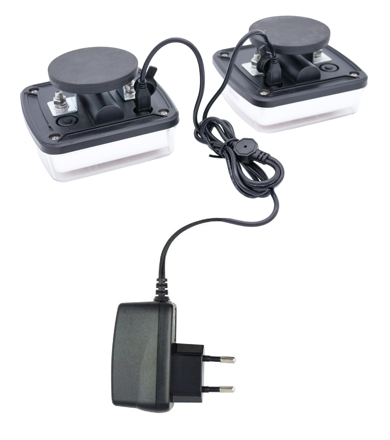 Plaque feu remorque sans fil, kit éclairage arrière led wifi, 12/24 Volts, Fixations Magnétique, chargeur 220V