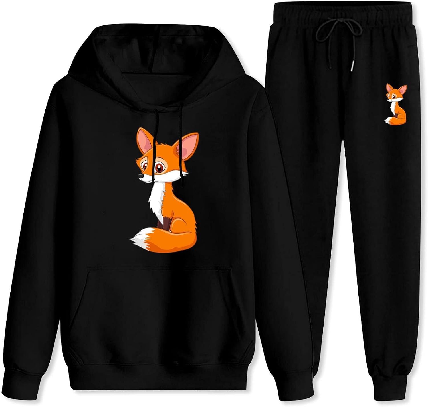 Jsmllia Men's Tracksuit Cartoon Fox 