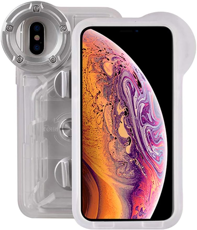 Underwater Photography Waterproof Phone Case Pouch Compatible iPhone XSMAX Enhanced Underwater Cell Phone Dry Bag Camera O Lens Protector with Armband Ring Full Sealed Waterproof Case IPX8 Certified