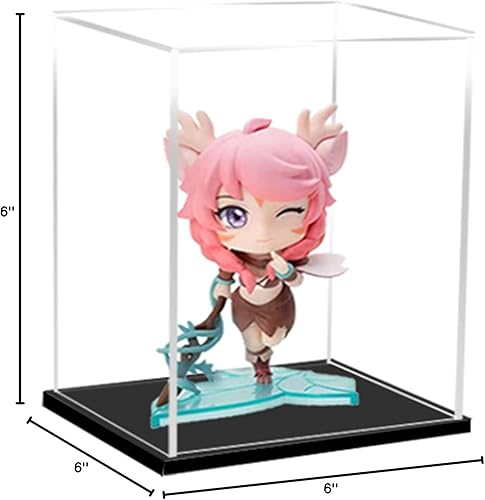 Miniatura 6 de Caja expositora de acrílico transparente, versátil exhibidor de coleccionables, a prueba de polvo con base gruesa, para exhibición, figuras de
