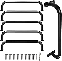 ICokin 6-Pack 17" Black Metal Playground Safety Handles - Non-Slip Grab Bars for Kids Monkey Bars, Playsets, Treehouses & Climbing Frames