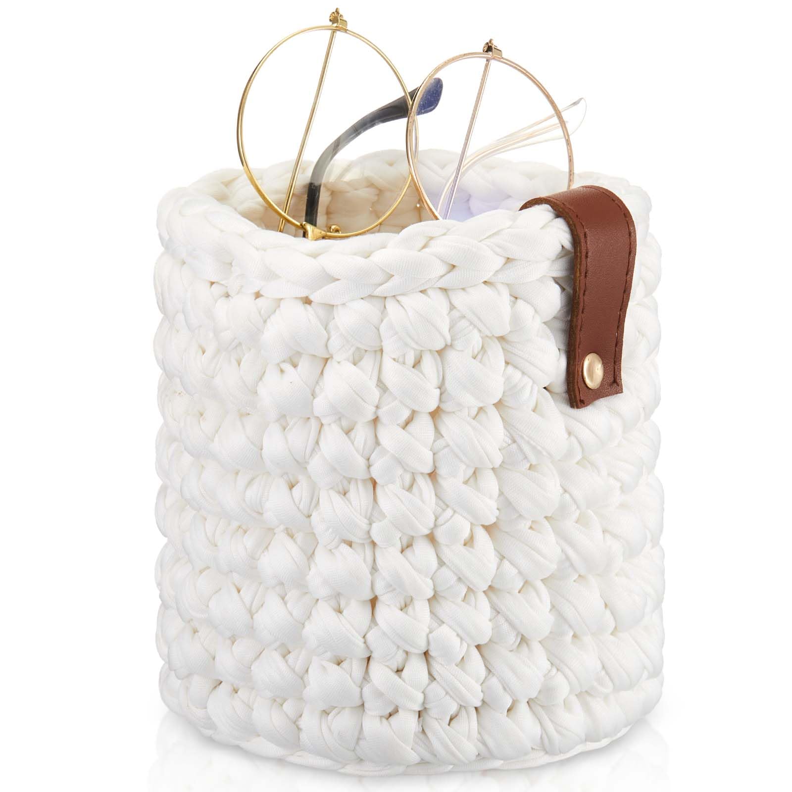 Wonderjune 2 in 1 Protective Eyeglass Holder Stand with 2 Sections Glasses Holder for Nightstand Boho Decor Case Vertical Eye Glass Storage Organizer