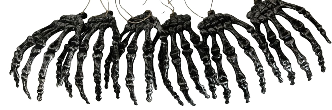 RSAAUD® Skeleton Hands Garland Hanging Wall Décor Decoration Halloween Party Supply Accessories Skull Hand Haning, 1 Set Random Color