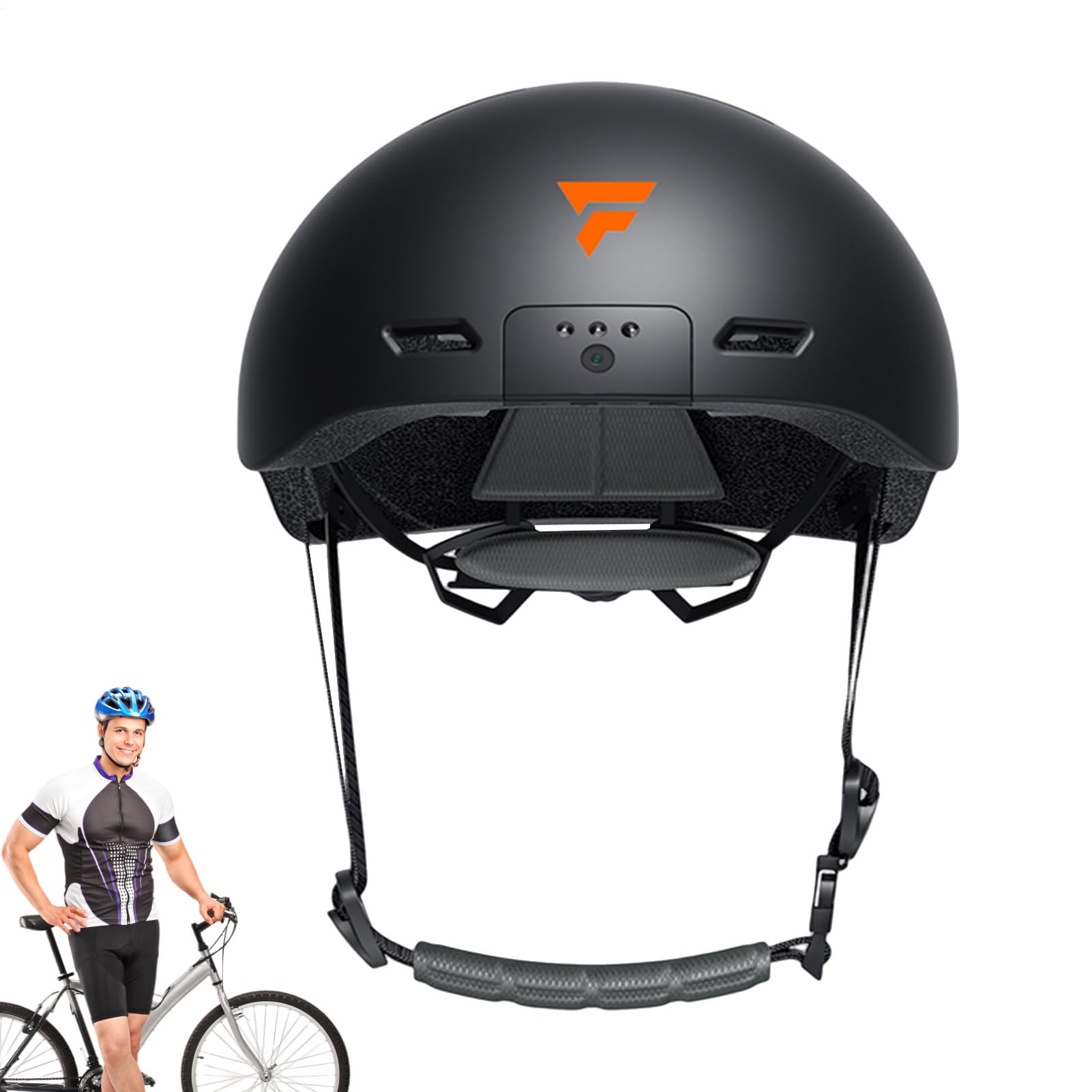 Casco para bicicleta de carretera con cámara y equipo de iluminación 8