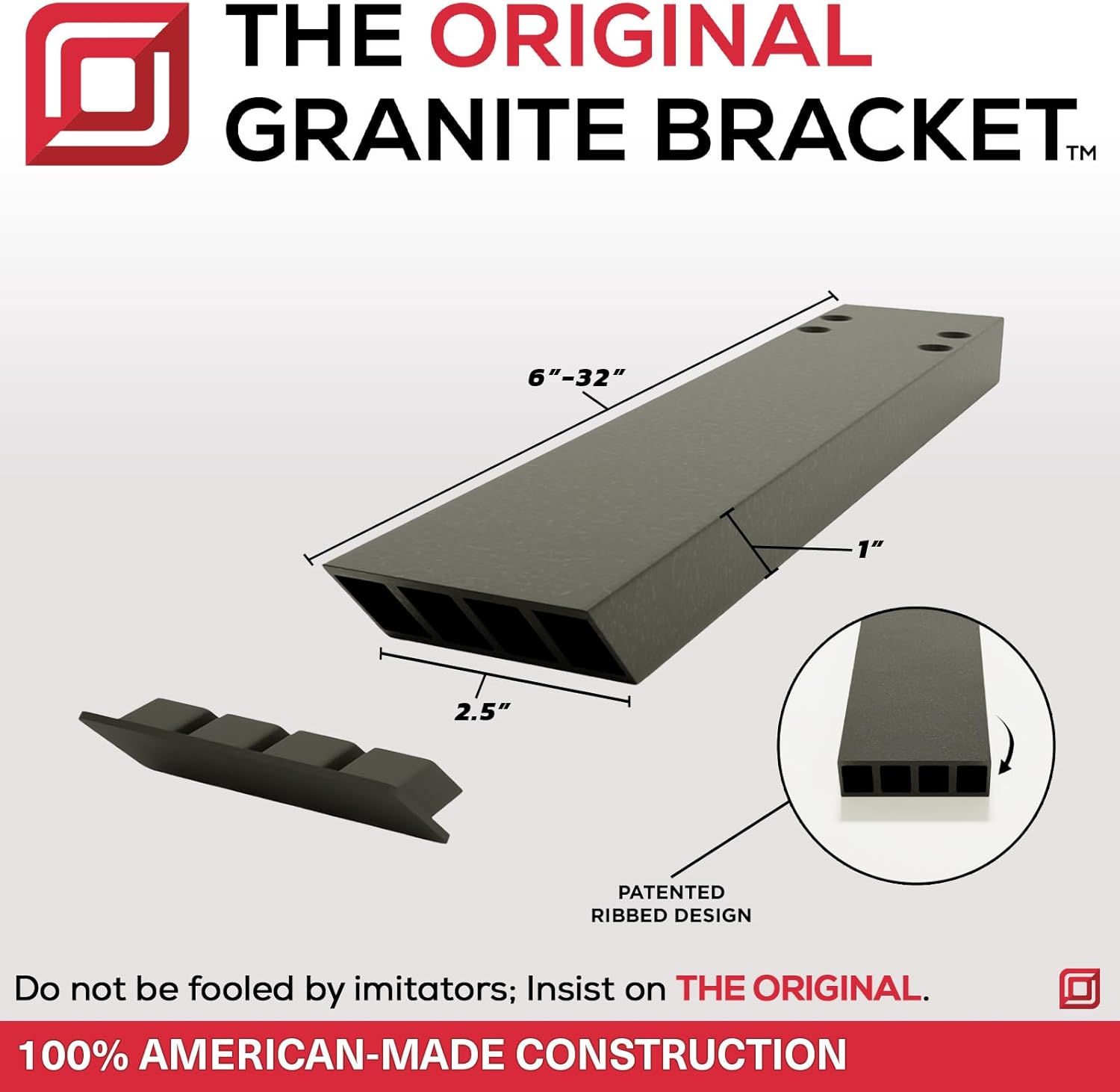Solid Heavy Duty Industrial Knee Wall Countertop Support Bracket (16 Inches) 1 Count, DIY Kitchens, Shelving, countertop installations, Perfect Solution! Made By The Original Granite Bracket