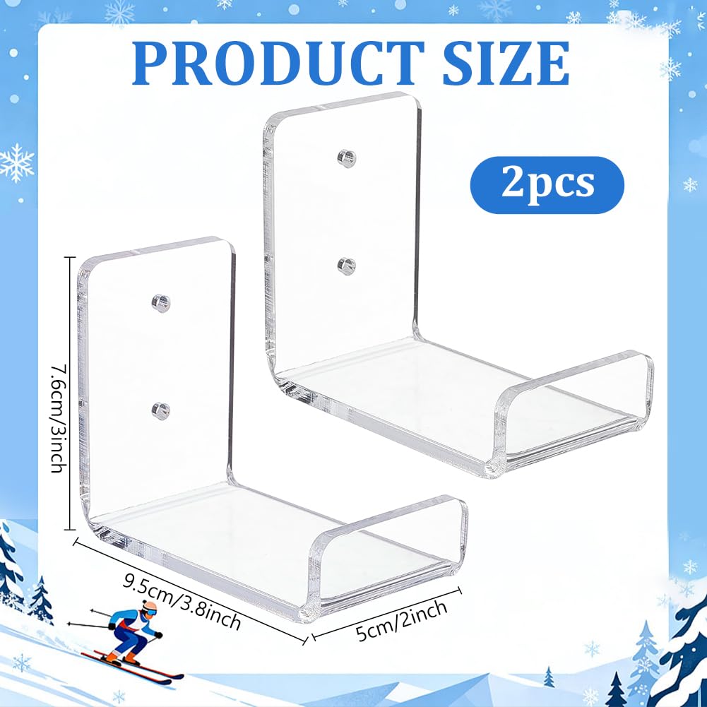 WEBEEDY 2 Stück Skateboard Wandhalterung Klar Acryl Horizontal Skateboard Wandhalter Skateboard Display Halter Ständer für Zuhause Garage Zimmer Wanddekoration Snowboard & Ski Liebhaber Geschenke