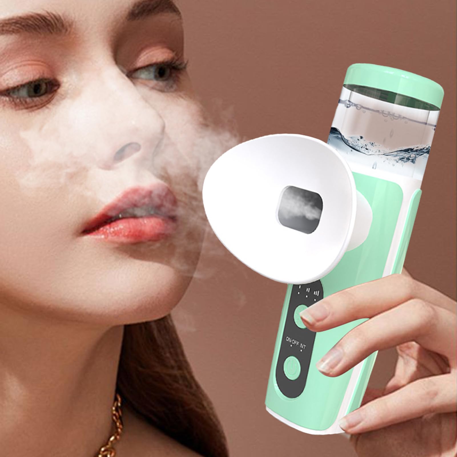 Eye Steamer, Nano Humidifier, Dry Eye Sprayer, Rechargeable Mist Device, Moisturizing Skin Tool, Portable Steam Cleaner with Drops Applicator for Soothing Relief Care, 2.44x2.72x4.88 Inches