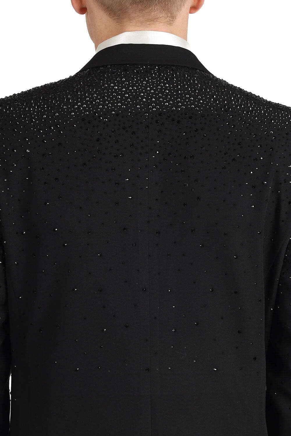 Barabas Men's Rhinestone Matte Color Notch Lapel Casual Blazer 2BLR6