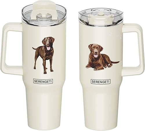 Miniatura 2 de SERENGETI Ultimate - Vaso de 40 onzas con asa y pajilla, vaso aislado al vacío con popote y tapa, taza de viaje de acero inoxidable para amantes de