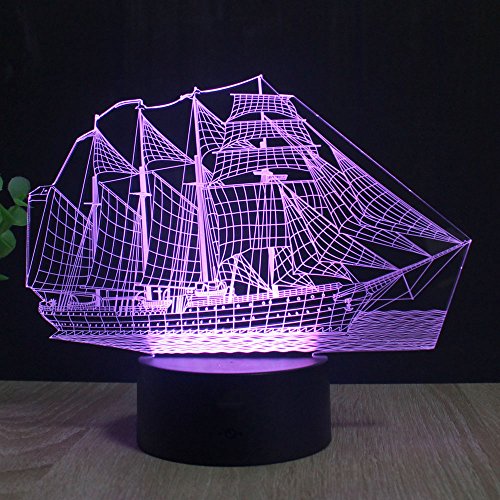 Barca a vela 3d lampade ottico Illusions, fzai