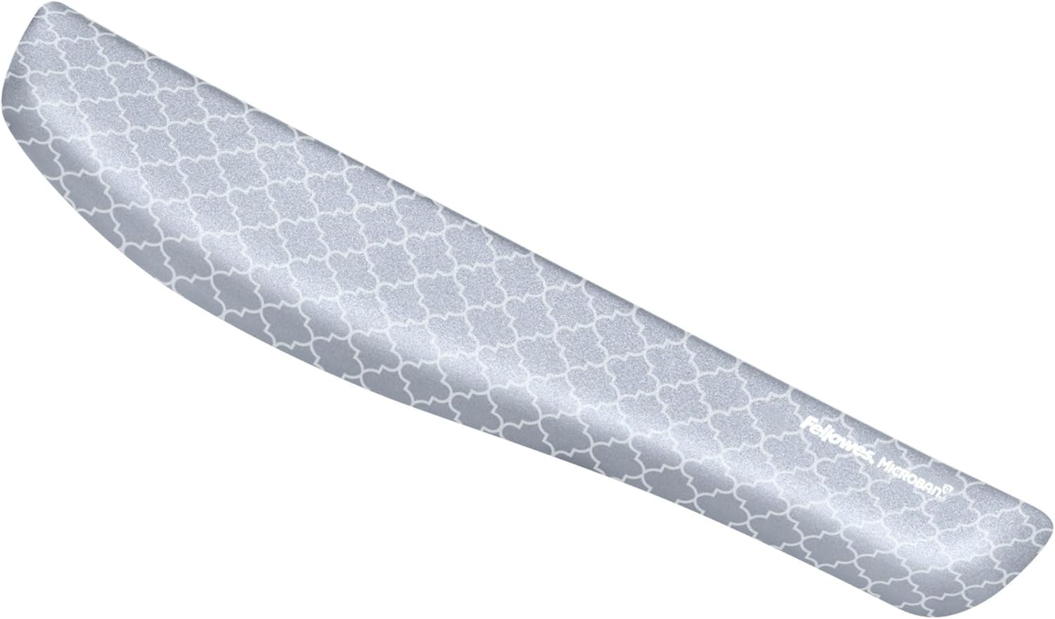Fellowes® PlushTouch™ Memory Foam Keyboard Wrist Rest with Microban, 1 H x 18 1/8 W x 3 3/16 D, Lattice Pattern, Gray/White