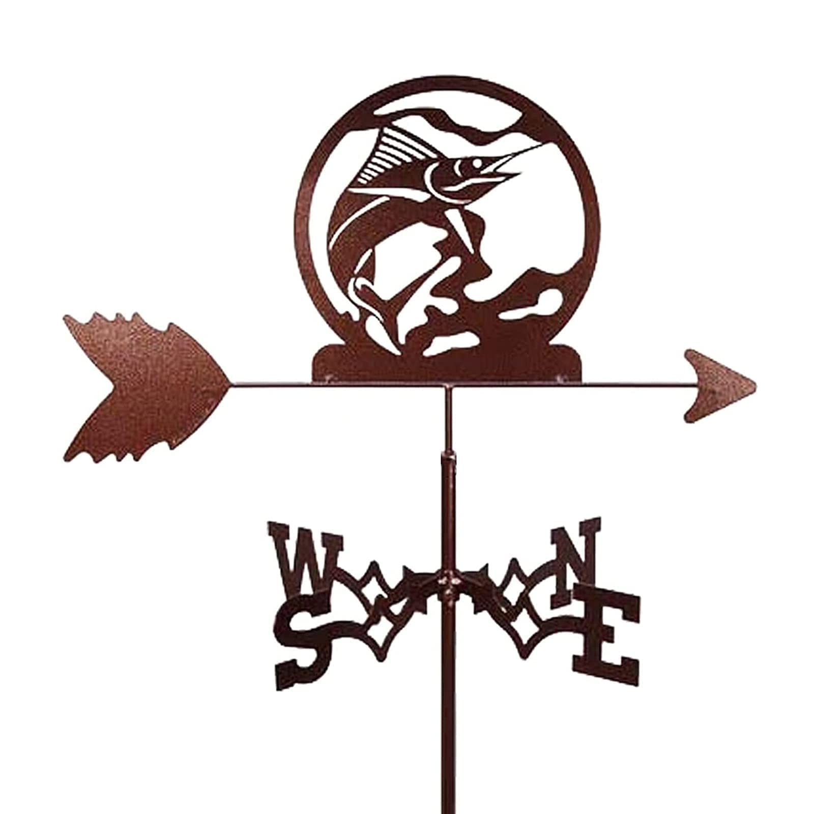 WIQUYBML wind vane Decorative Wind Vane, Weathervane Ornament, Stainless Steel For Outdoor Iron Roof Garden Yard Decoration Weathercock Direction Indicator Measurin