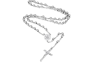 Supcare Men's Silver Rosary