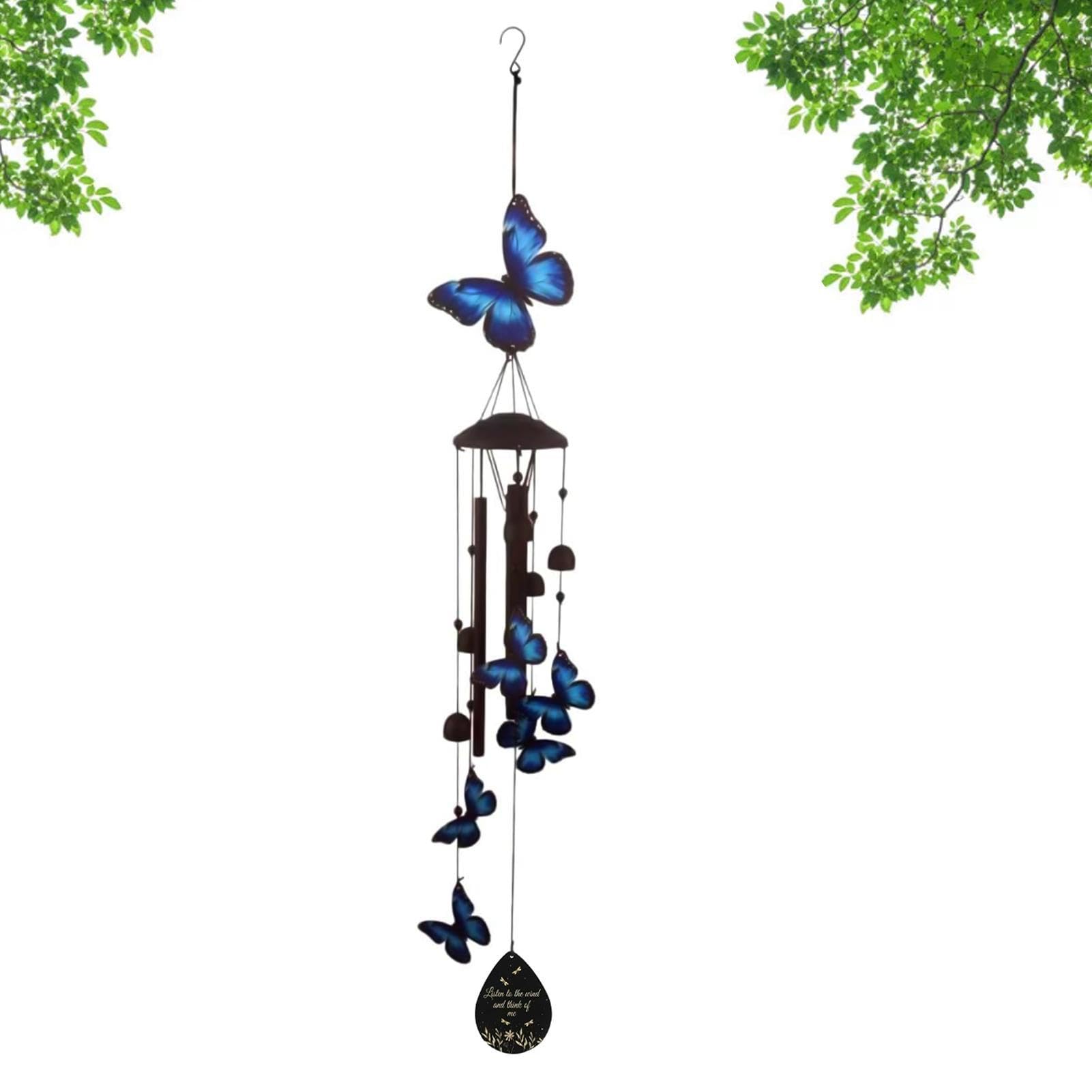 Duże dzwonki wiatrowe 96,5 cm Artystyczny metalowy motyl i koliber | Duże Dzwonki Wiatrowe Na Zewnątrz Na Podwórko, Balkon, Urodziny, Parapetówkę, Taras, Do Domu