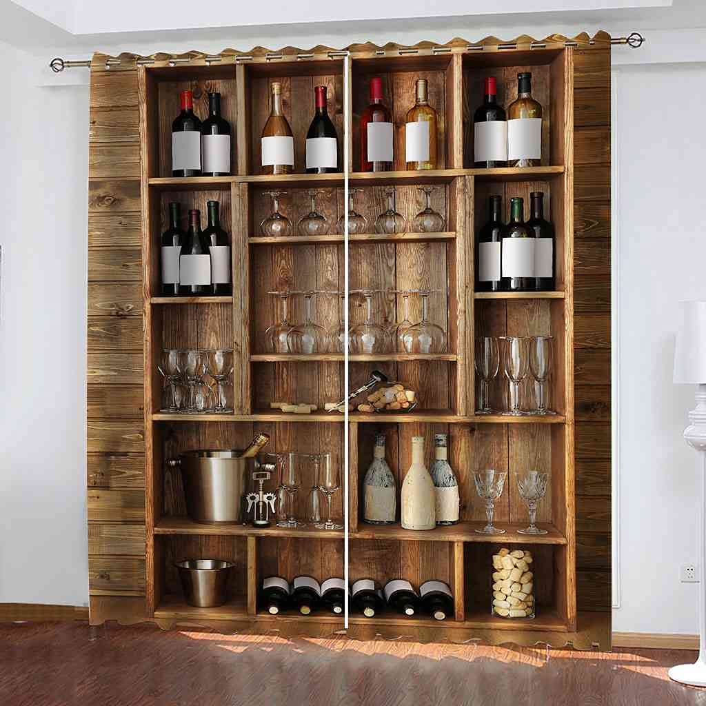 Rideau occultant cave à vin 200x214 cm isolant thermique pour fenêtre de chambre