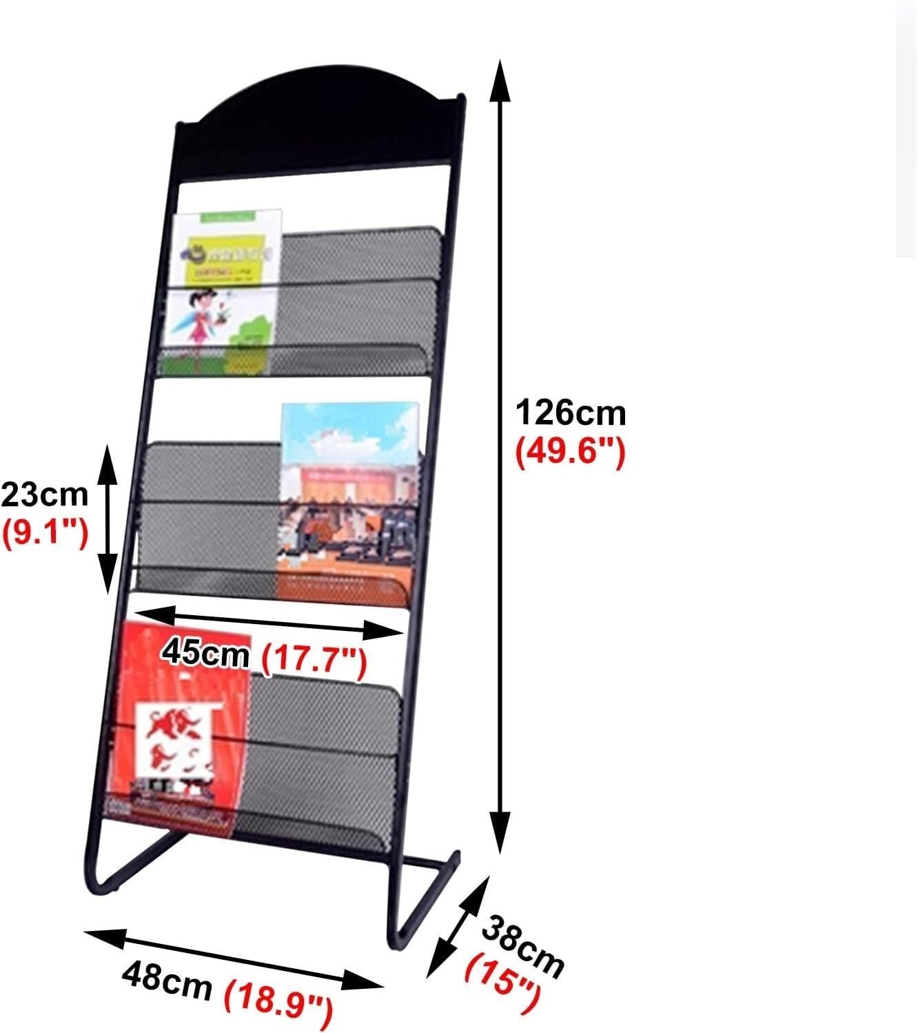 Estantes de periódicos y revistas Estante de almacenamiento de revistas, estante de archivos comercial, estante de acero for fotos de carteles for área de recepción, vestíbulo de hotel, espacio públic