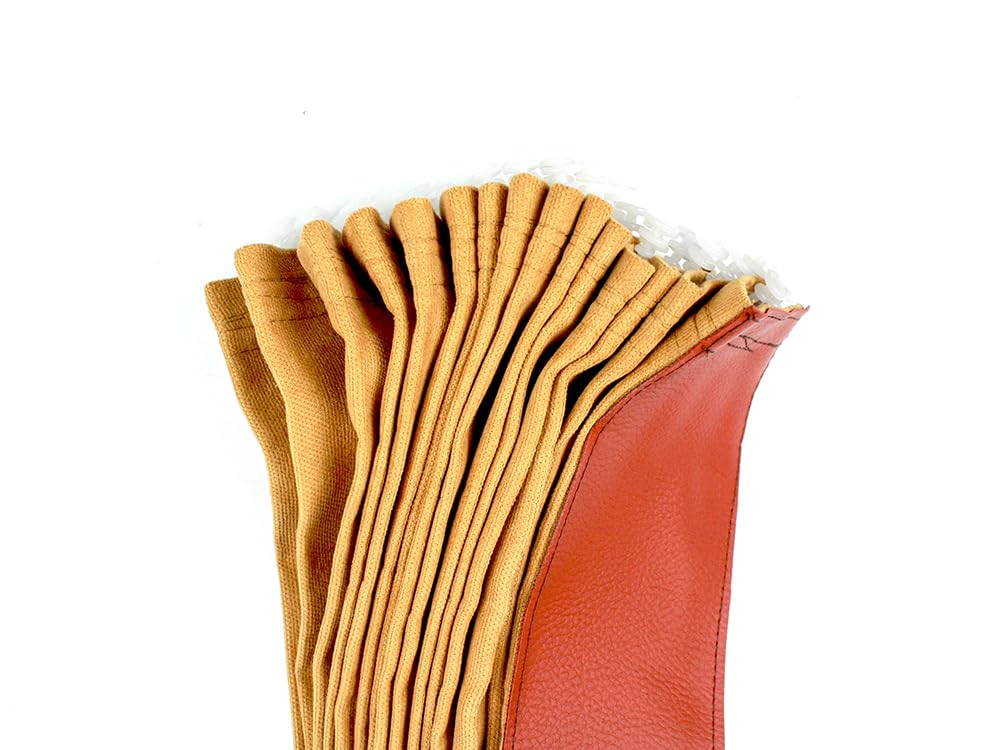 Rideaux brise-bise pour camion - Ajustement universel - Beige - Avec bord en cuir marron + crochets
