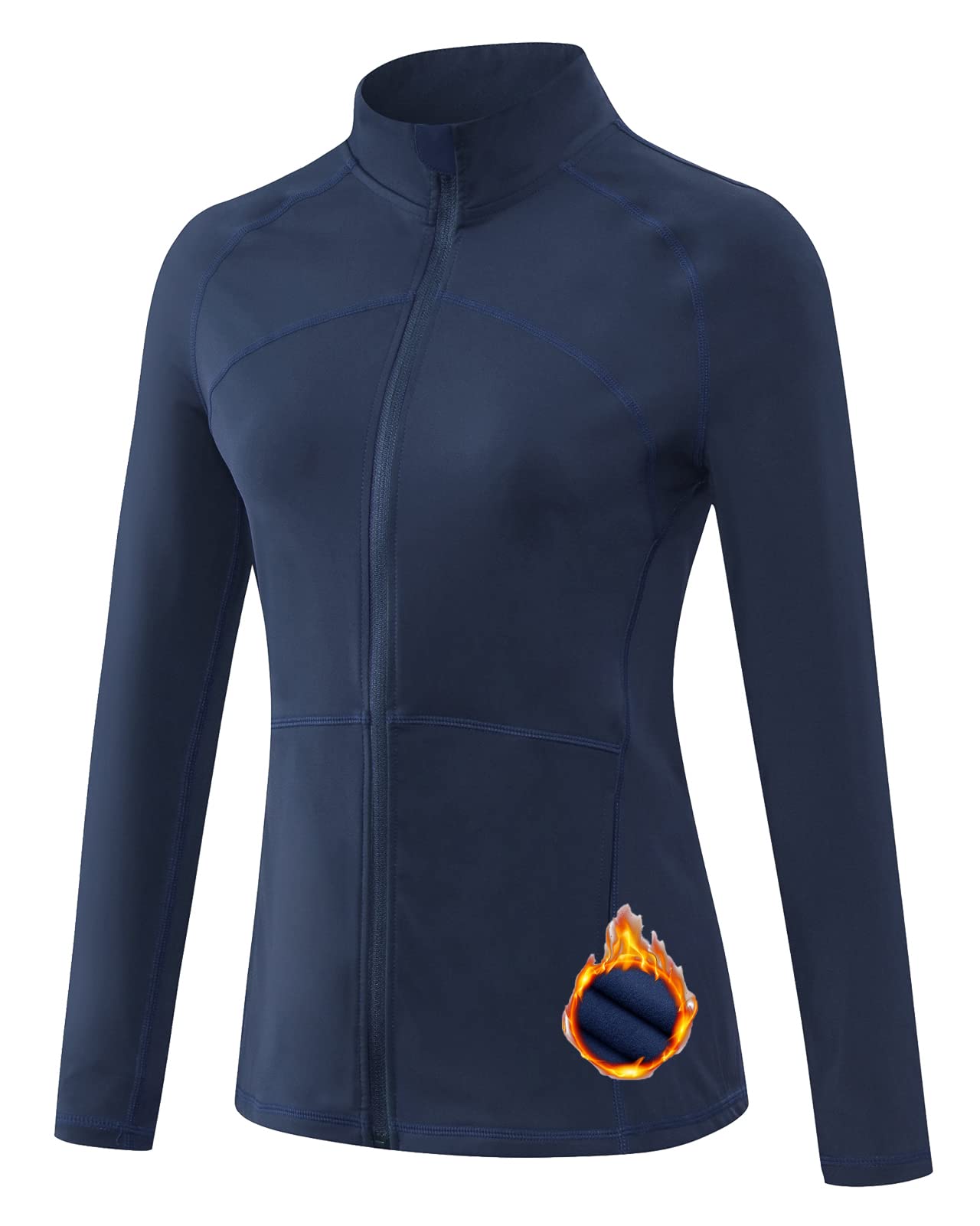 Sportshirt Damen Langarm Fleece Laufshirt Sporttop Langarmshirt Damen Sport für Yoga, Fitness, Joggen und Outdoor-Sport-Top
