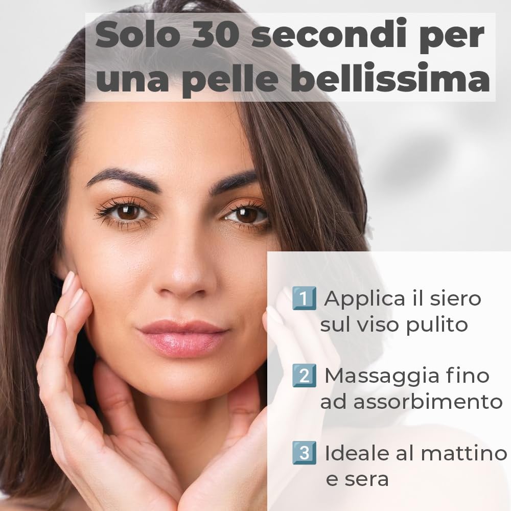 Siero Viso Alla Bava Di Lumaca 98% - Anti-Età, Liftante, Idratante e Antimacchia per Pelle più Soda e Tonica con Acido Ialuronico,Niacinamide e Vitamina C, Donna Uomo 50 ml Bio.