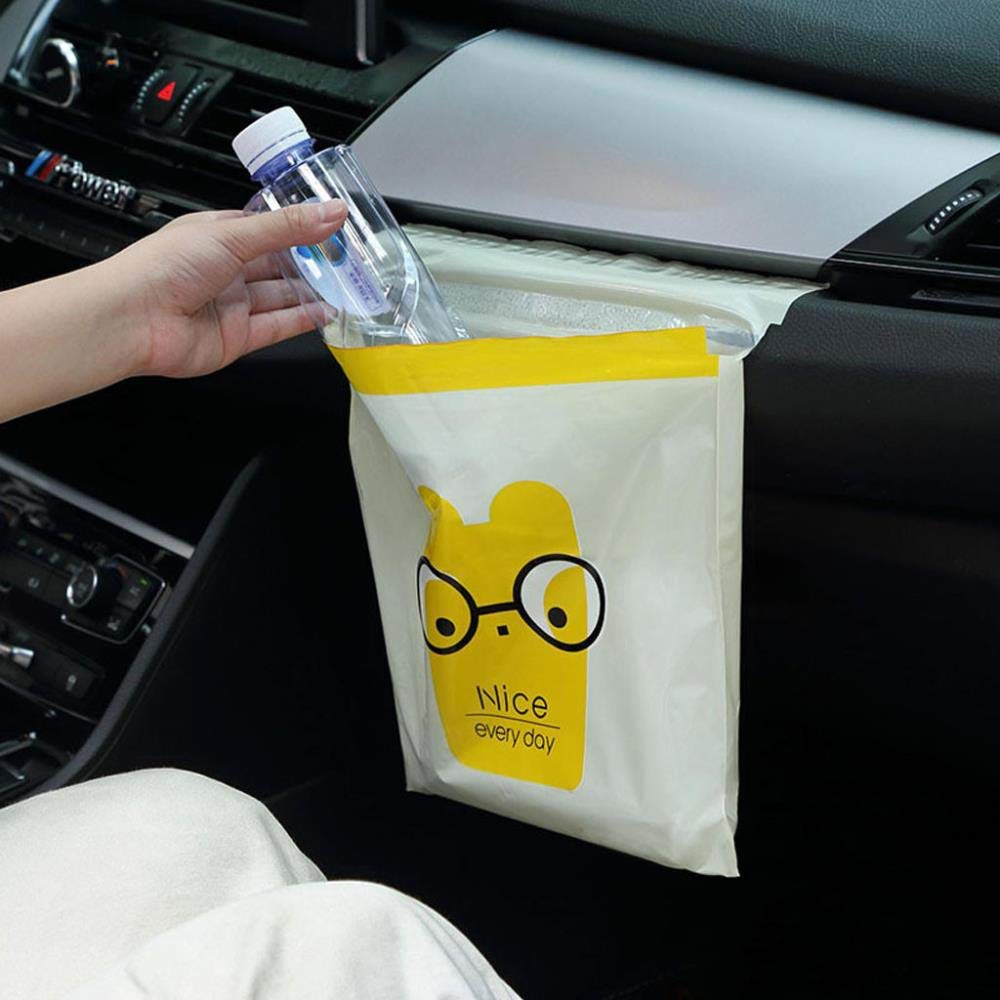 Sacchetti per la spazzatura per auto, impermeabili, portatili, autoadesivi, durevoli, per auto, cucina, camera da letto, bagno, ufficio (60 pezzi
