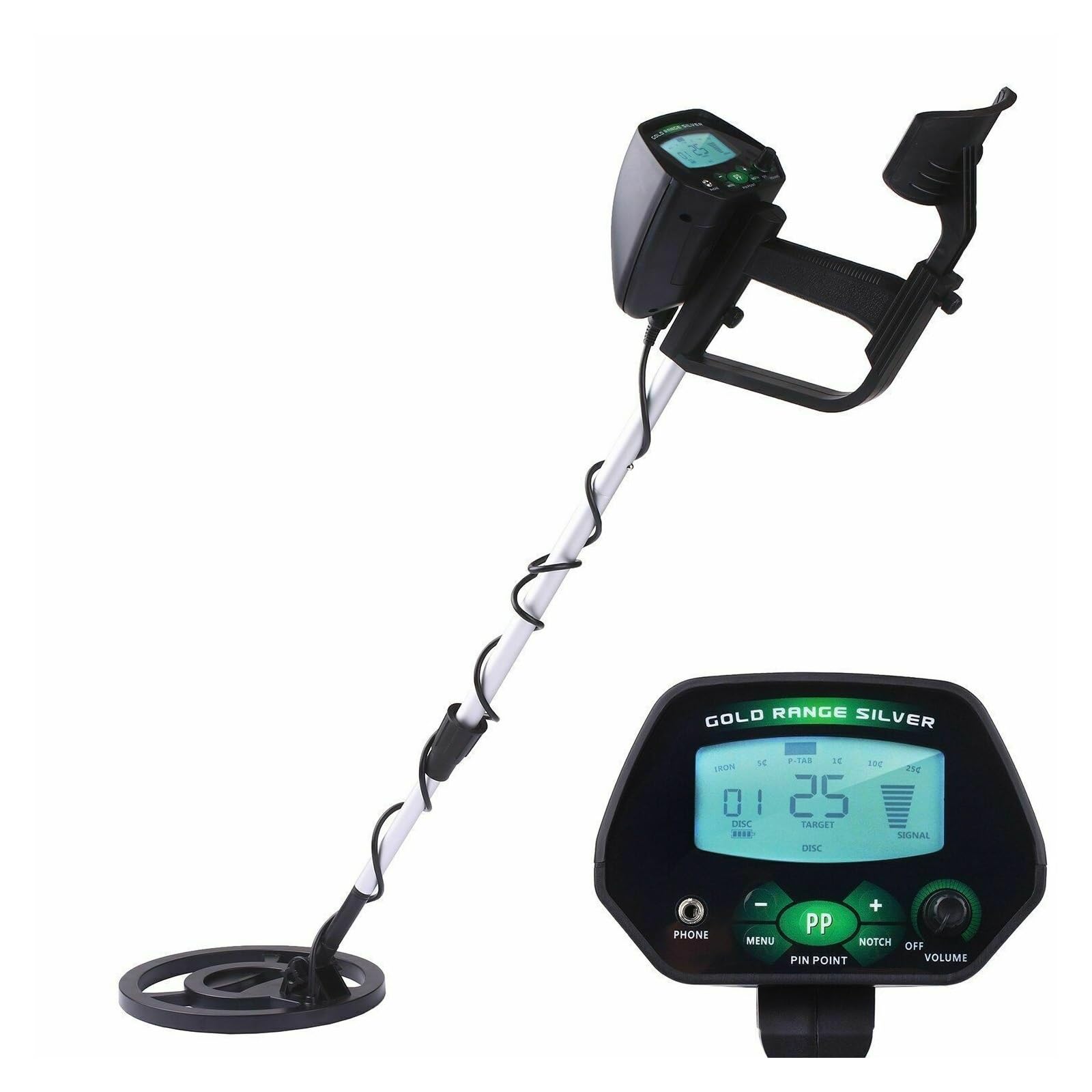 Metal Detector, MD-4090 Underground Metal Detector LCD Metal Detector with Memory Function Backlight Adjustable