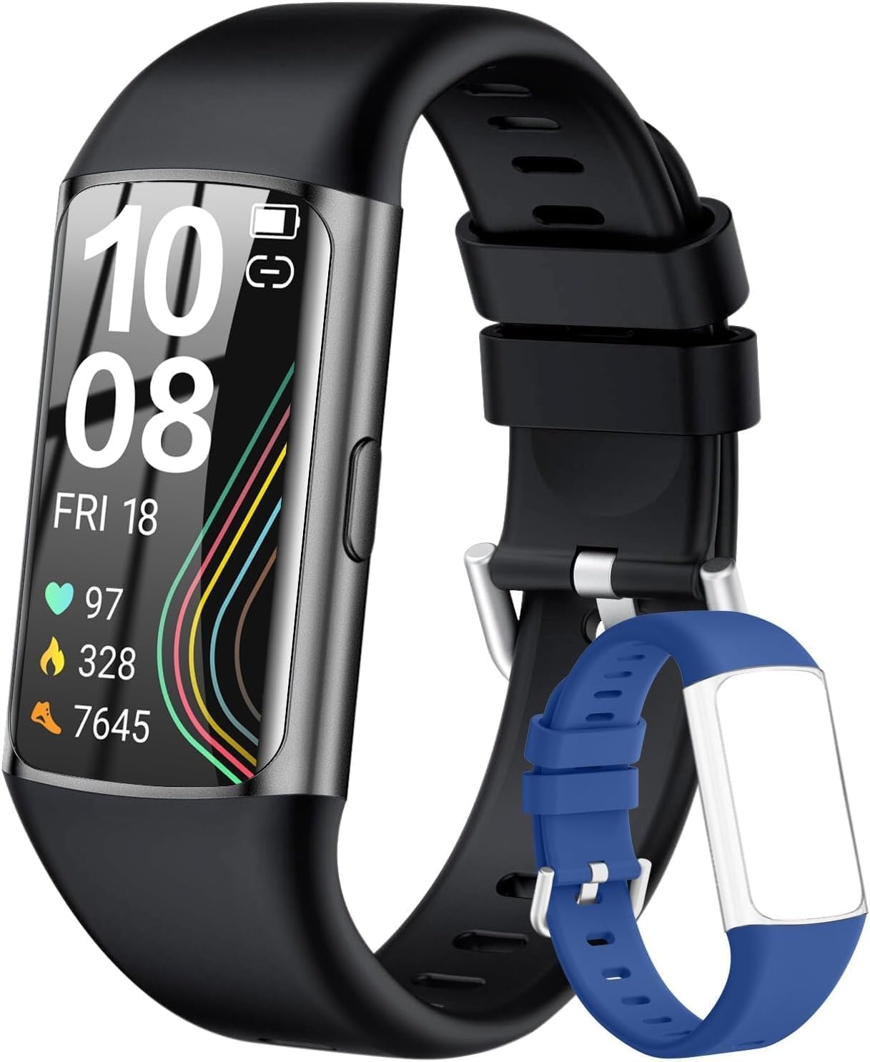 FKGZJF Smart Watch, Health Fitness Tracker Watch with 24/7 Heart Rate, Blood Oxygen Monitor, Sleep Tracker,Pedometer, IP68 Waterproof Activity Trackers Compatible with Android & iPhone Women Men