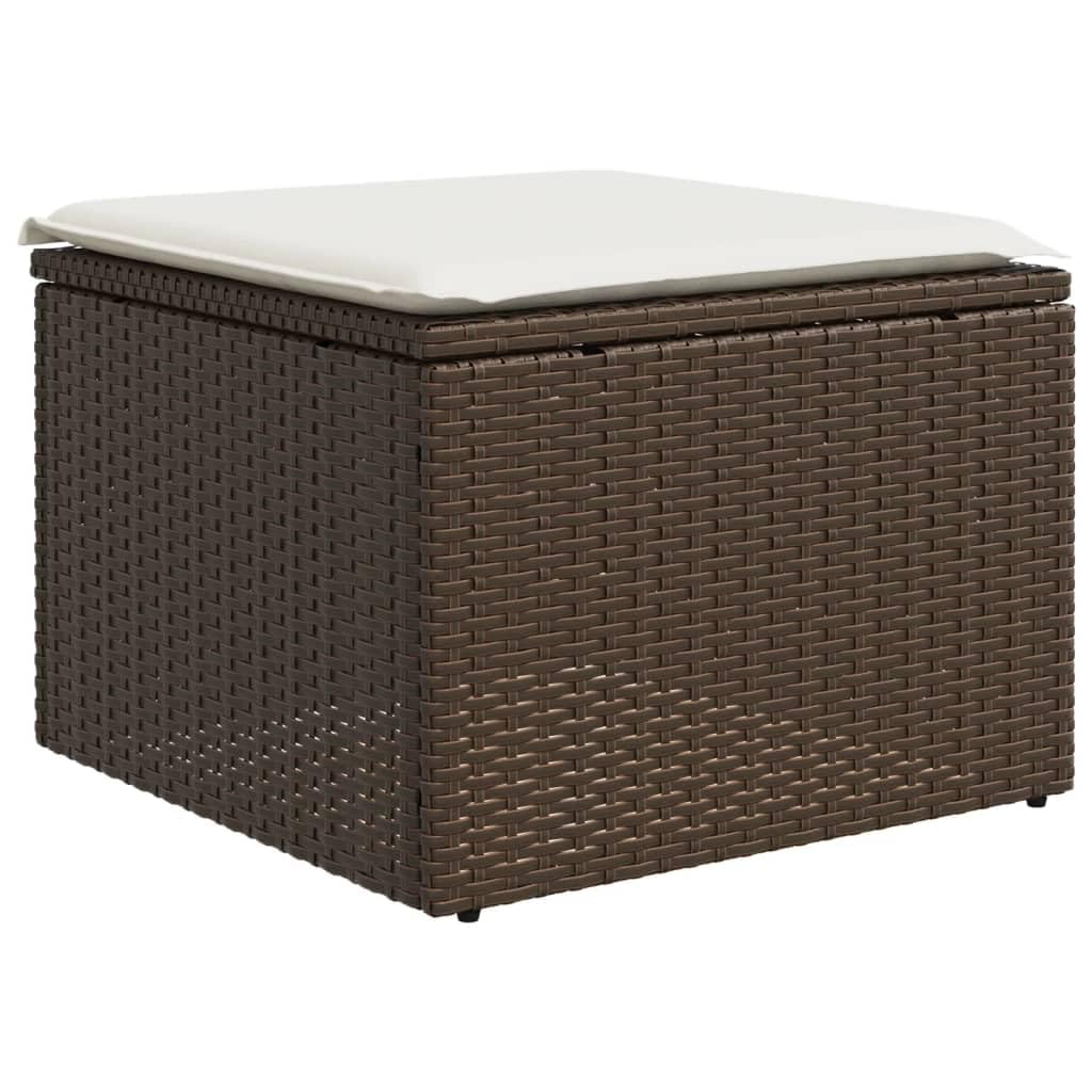 Salon de Jardin modulable 7 pcs Marron résine tressée avec Coussins rembourrés pour terrasse Balcon extérieur Patio véranda agencement Confortable