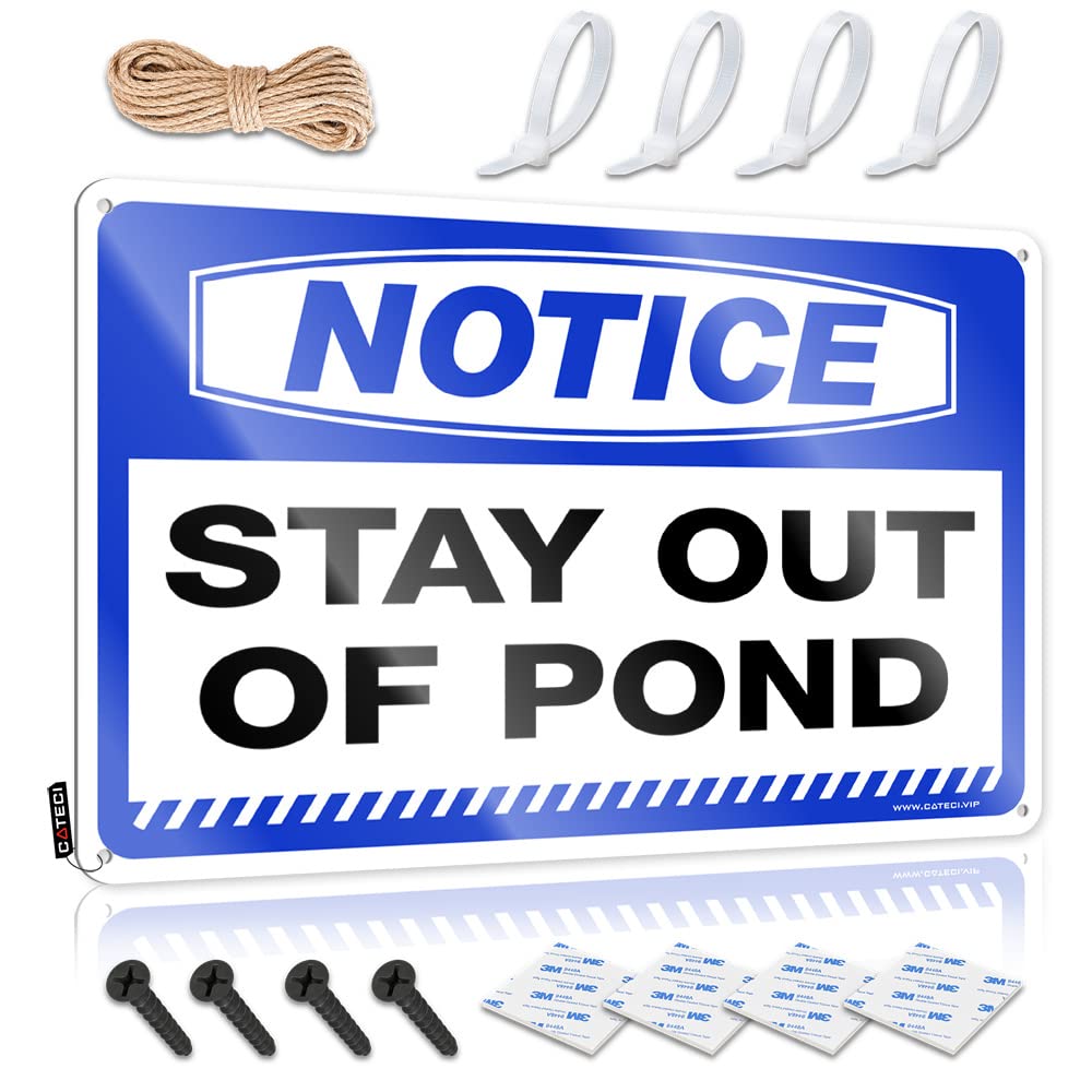 Mwfkkaddb Men's One Color Gaming Metal Tin Decor Notice Stay Out Of Pond Tin Sign Coffee Tin Sign Adult Signs For Man Cave(30X40cm)