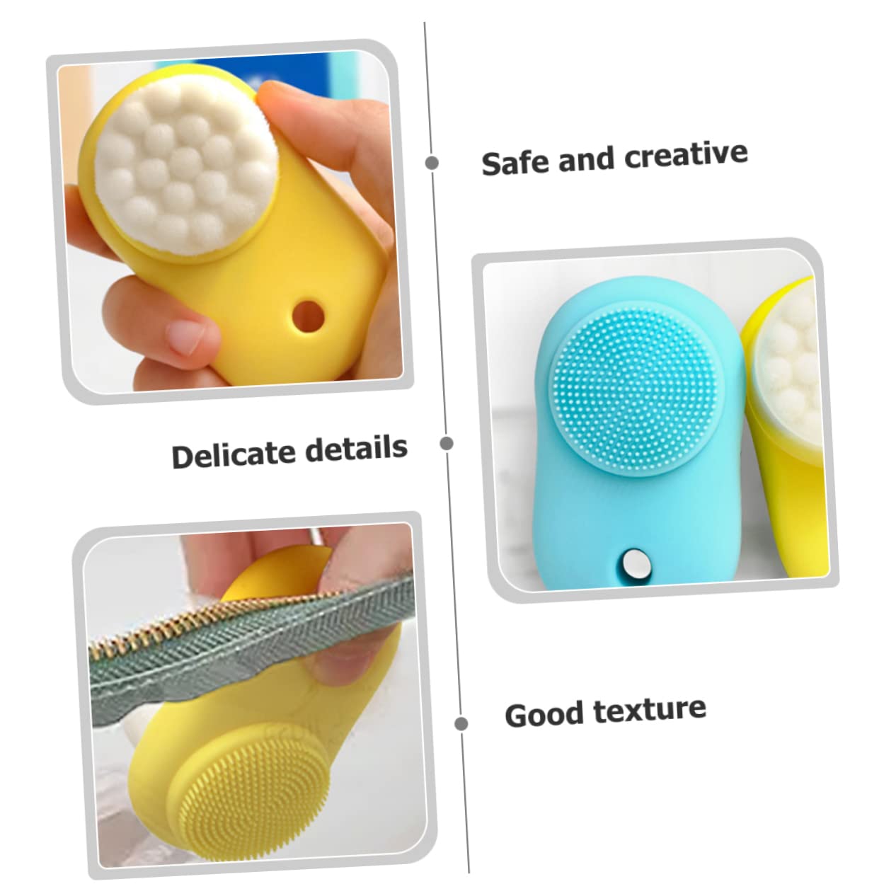 NOLITOY 2pcs Face Brush Women Facial Scrubber for Face Real Cleansing Cleaning Face Scrubber Cheeks Skincare Gentle Cleaner Tanner Exfoliating Female Facial Brush Face Wash
