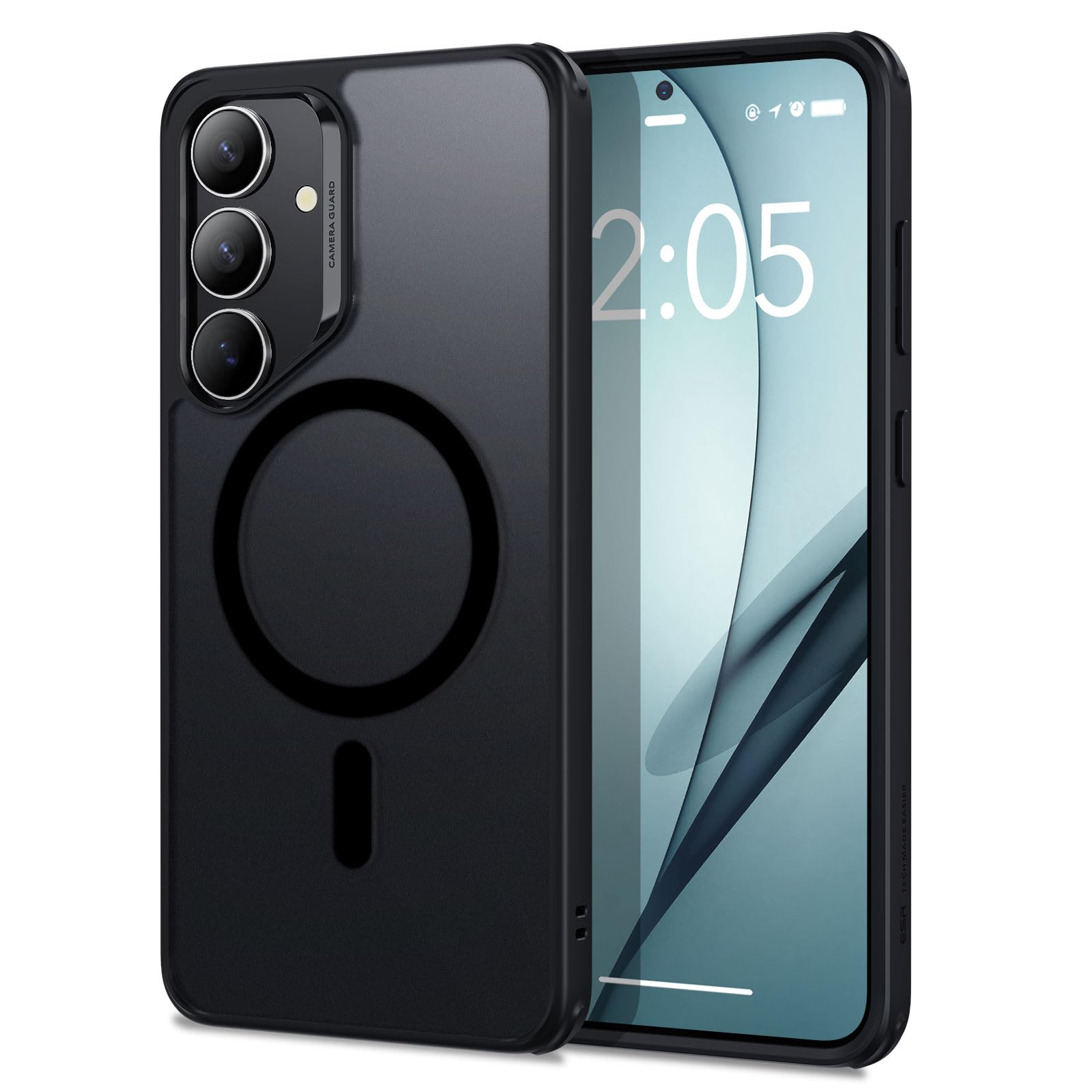 ESR Cover per Galaxy 2025 Plus, Compatibile con MagSafe, Cover magnetica, Protezione di grado militare, Resistente all’ingiallimento, Serie Classic, Nero Opaco