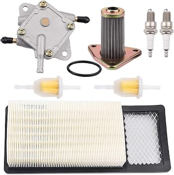 Tvent 72368G01 Air Filter 26591G01 Oil Filter 72021-G01 Fuel Pump Replacement for EZGO Golf Cart Fuel Pump TXT Medalist 4 Cycle 295cc 350cc Golf Cart with 72084-G01 Fuel Filter Spark Plug