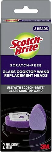Scotch-Brite Cabezales de repuesto de varilla de vidrio para estufa, se limpia con solo agua, aborda los desastres quemados, 2 cabezales de repuesto
