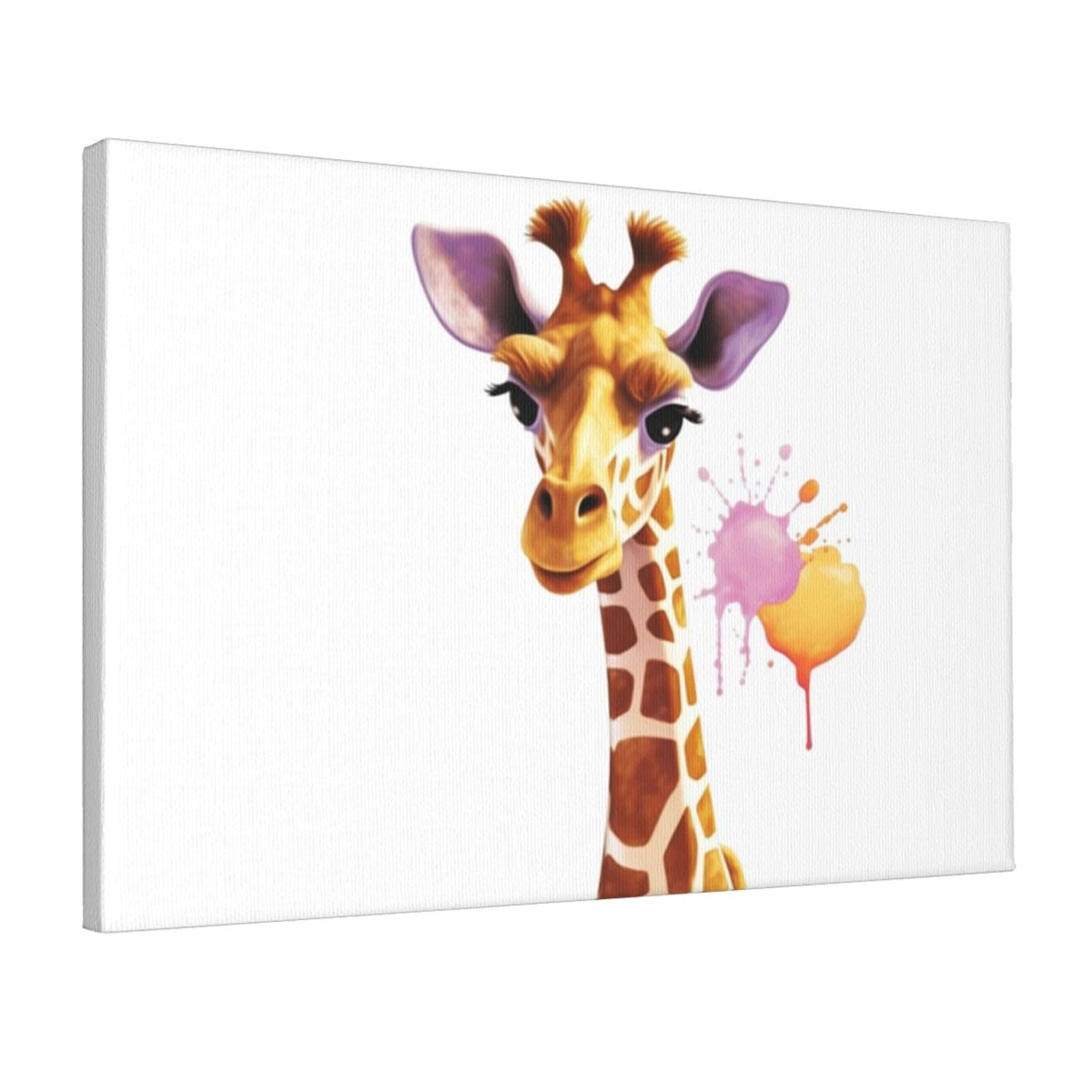 Canvas Wall Art for Living Room Wall Decor 12"x18" Modern Artwork Painting Pictures Hanging Canvas Prints Giraffe Aesthetic Wall Art for Bedroom Bathroom Office Wallart Decor