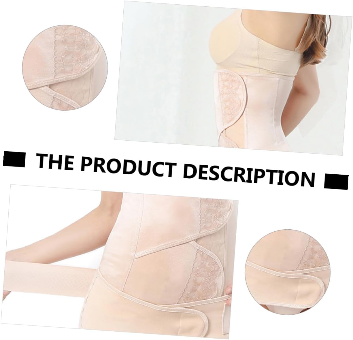 Postnatal Shaping Belt Belly Corset Elastic Waist Trainer Lace Abdominal with Pelvis Support for Women Maternity Beige
