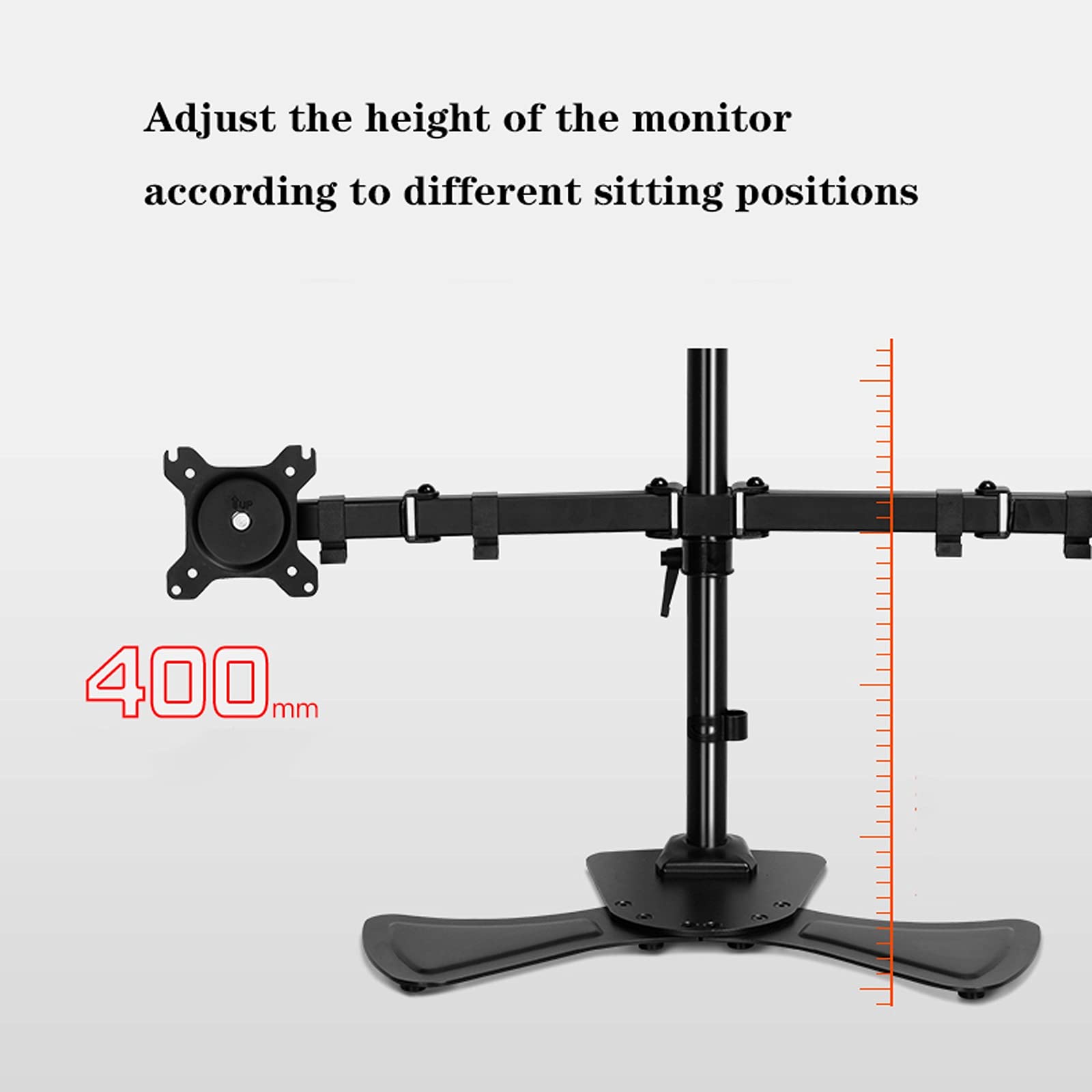 Supporto per doppio monitor – Supporto da scrivania regolabile in altezza per monitor da 17"-27", supporta fino a 8 kg, supporto base per stabilità