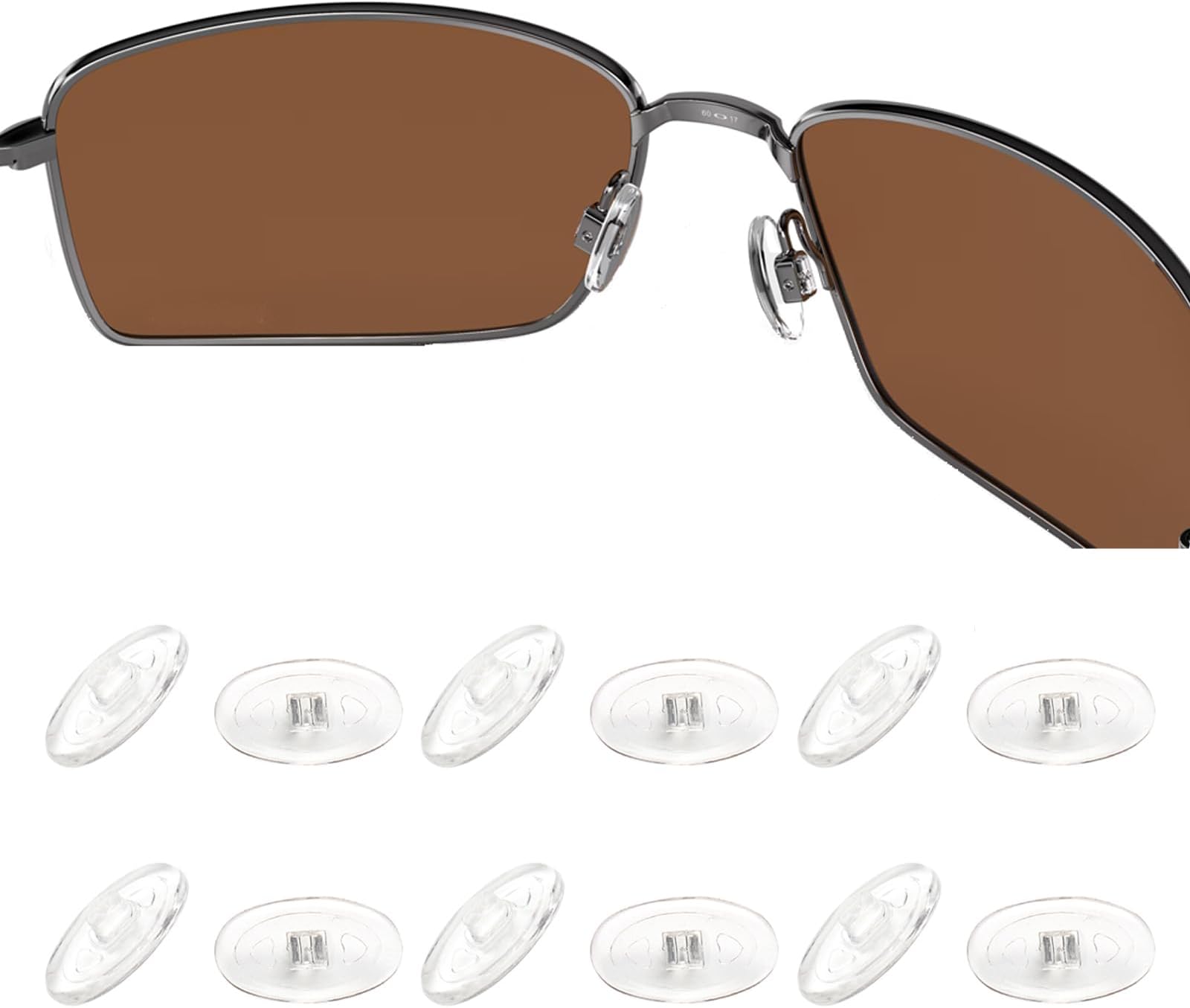 Saybye6 Pairs Replacement Nose Pads for Oakley OX5038/OX3162/OX3125/OX5040; Nosepad Pieces for Maui Jim Baby Beach/Kahuna/Kawika/Wiki Wiki etc Eyeglasses/Sunglasses, Clear Silicone Snap-in Nose Pieces