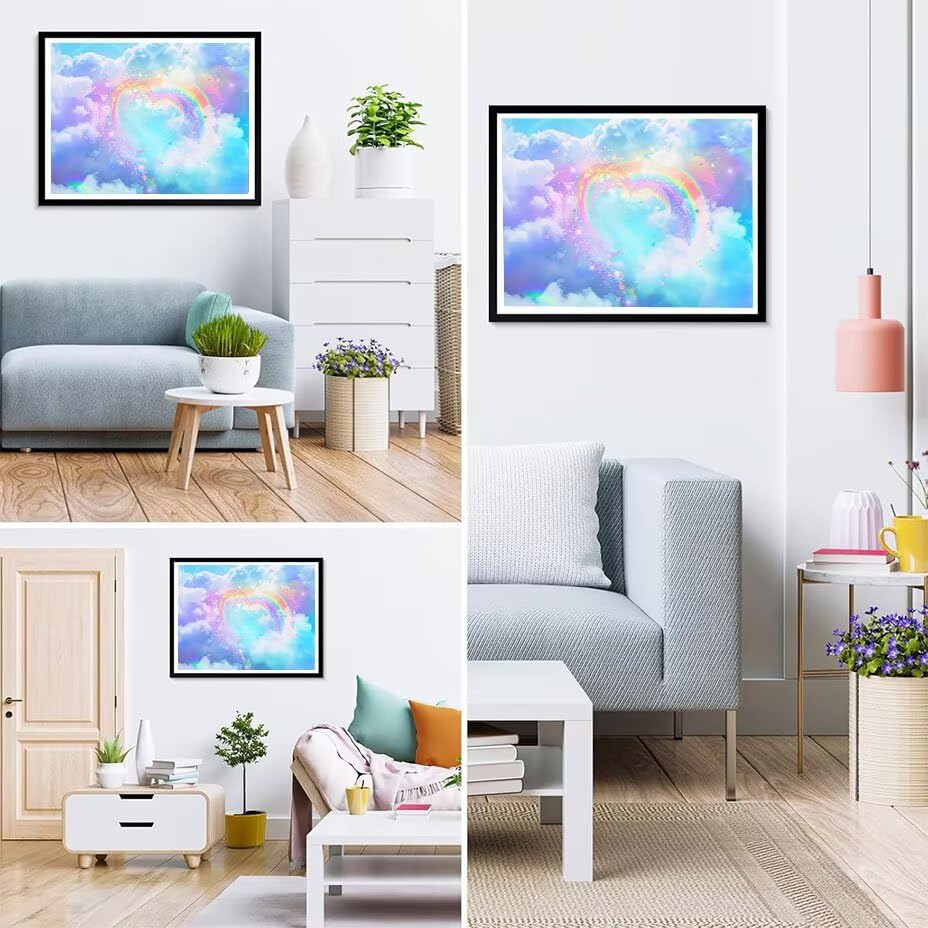 Diamond painting adulte rainbow 40x50cm avec broderie diamant kit complet et accessoires - 7
