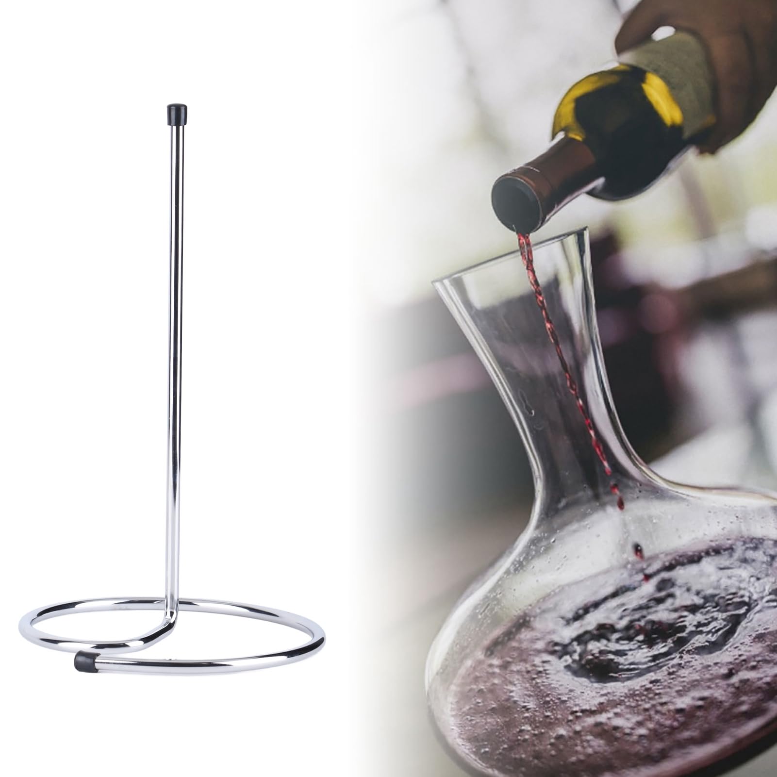 Soporte de acero inoxidable para decantador de vino
