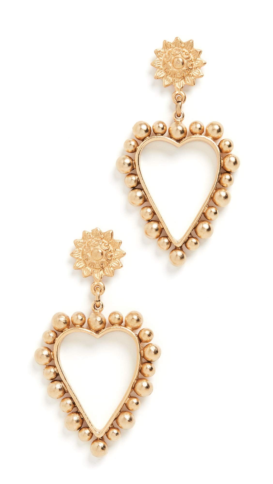 Brinker Eliza Womens Heart of Gold Earrings