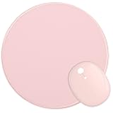 Dapesuom Round Mouse Pad, 8.7 x 8.7 Inch Premium-Textured Washable Non-Slip Rubber Base Cute Small Mouse Mat with Stitched Edge for Men Women Wireless Computer Laptop Gaming Desk Accessories, Pink